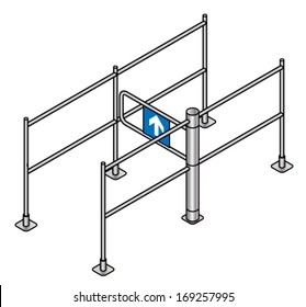 A supermarket entry turnstile / automated gate.