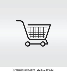 Supermarket equipment, shopping cart icon, basket used for shopping, suitable used for website, shopping online, and etc