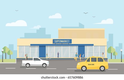 Supermarket. Flat illustration