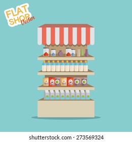 Supermarket. Flat vector