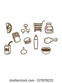 Supermarket foods (doodle art)