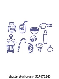 Supermarket foods (doodle art)