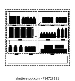 supermarket fridge with products