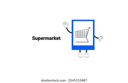 Supermarket graphic vector illustration with cartoon characters. Graphic design is suitable for children's education, story books, or traffic safety materials. vector illustration