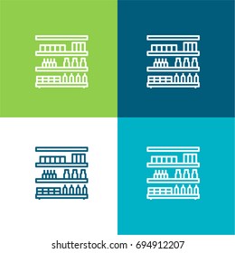 Supermarket green and blue material color minimal icon or logo design