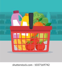 supermarket groceries set icons