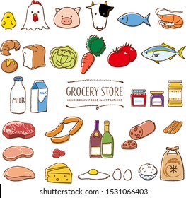 Supermarket grocery hand drawn illustration / rice