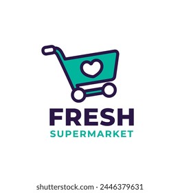 Supermarket or grocery Logo Simple Design 