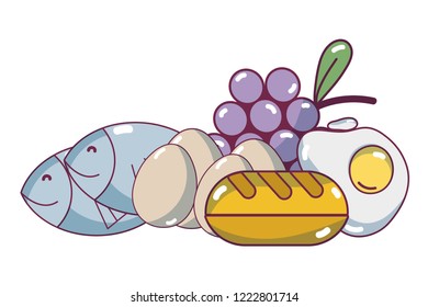 supermarket grocery products cartoon