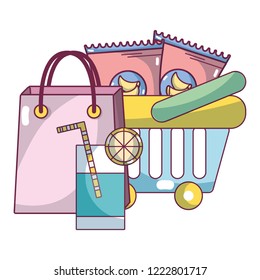 supermarket grocery products cartoon