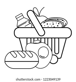 supermarket grocery products cartoon