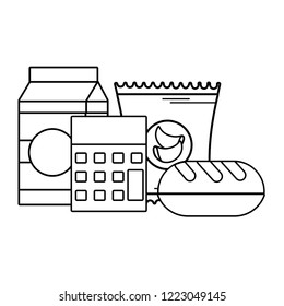supermarket grocery products cartoon