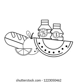 supermarket grocery products cartoon