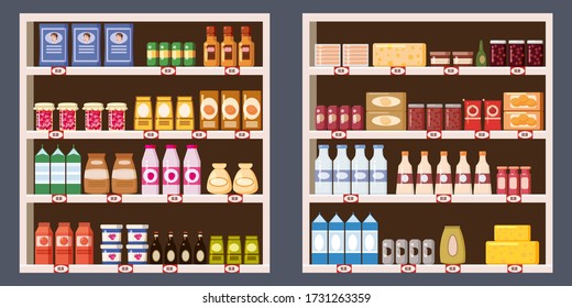 Supermarket Grocery Shelf Store Retail Shop Stock Vector (Royalty Free ...