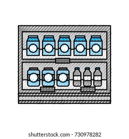 supermarket grocery and store drinks bottles and boxes