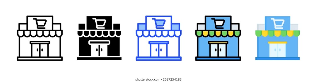 Supermarket Icon Collection With Multiple Styles