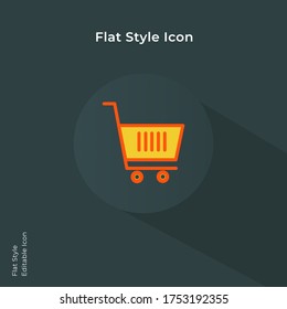 Supermarket icon in flat style for using in mobile, website, ui design, add to cart icon etc. 