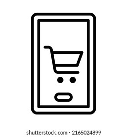 Supermarket Icon. Line Art Style Design Isolated On White Background