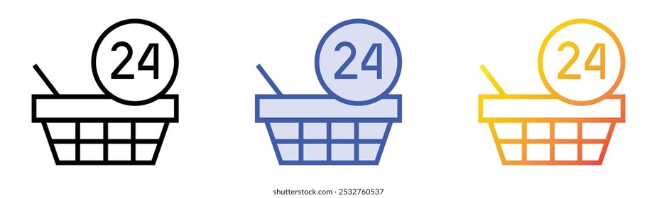 supermarket icon. Linear, Blue Fill and Gradient Style Design Isolated On White Background