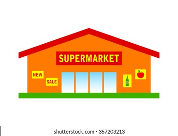 Supermarket icon on white background