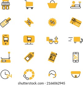 Supermarket icon pack, illustration, vector on a white background.