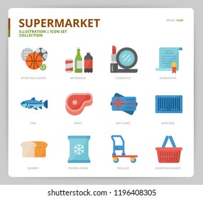 Supermarket icon set