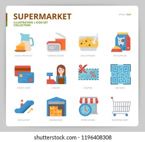 Supermarket icon set