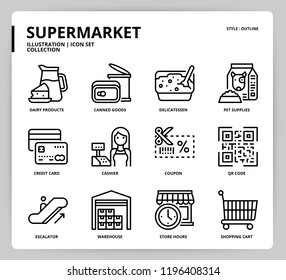 Supermarket icon set