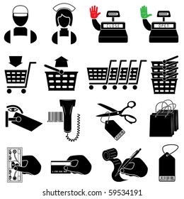 Supermarket icon set