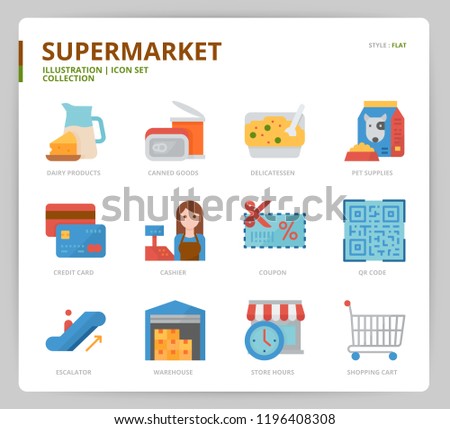 Supermarket icon set