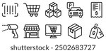 Supermarket Icon Set Comprehensive Line Style Collection for Retail and Shopping