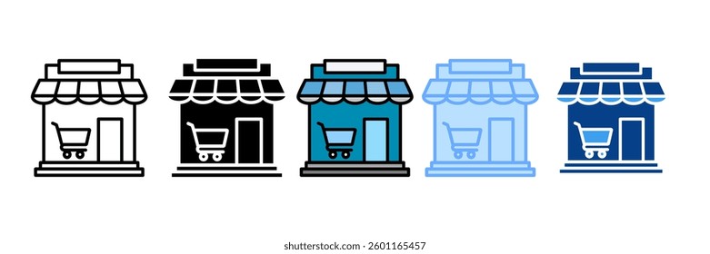 Supermarket Icon Set Multiple Style Collection