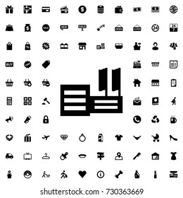 Supermarket icon vector isolated on white background. set of filled shopping icons.
