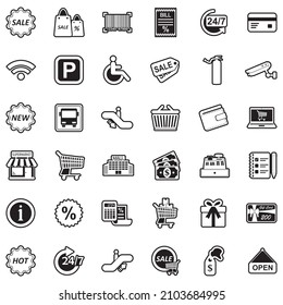 Supermarket Icons. Line With Fill Design. Vector Illustration.