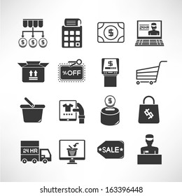 supermarket icons set, shopping icons