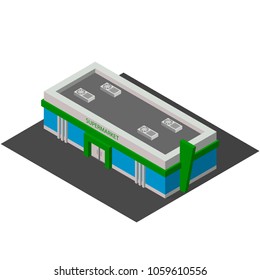 supermarket isometric. Vector illustration