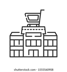 Supermarket line color icon. Store and shopping. Sign for web page, app, promo. UI UX GUI design element.