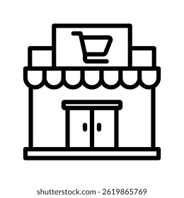 Ilustração De Vetor De Linha De Supermercado Isolada No Plano De Fundo Branco.