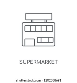 Supermarket linear icon. Supermarket concept stroke symbol design. Thin graphic elements vector illustration, outline pattern on a white background, eps 10.