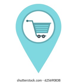 Supermarket location icon flat isolated on white background vector illustration