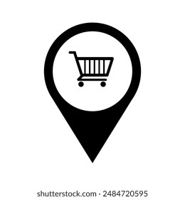 Supermarket location icon illustrated in vector