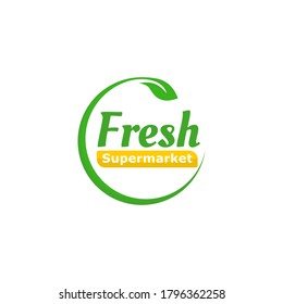 Supermarket Logo Fresh Leaf Vector Logo Stock Vector (Royalty Free ...