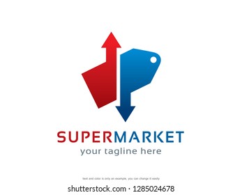 Supermarket Logo Template Design Vector, Emblem, Concept Design, Creative Symbol, Icon