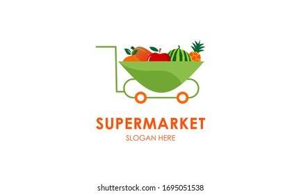 Supermarket logo template design vector