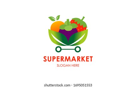 Supermarket logo template design vector