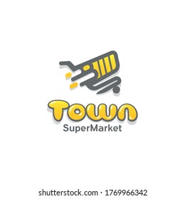 supermarket logo Yellow design vector