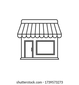 Supermarket, market icon. Outline store icon. Vector.