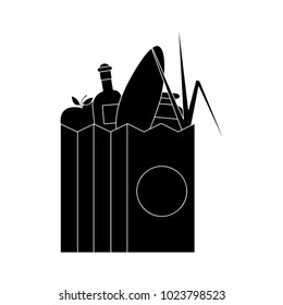 supermarket paper bag icon