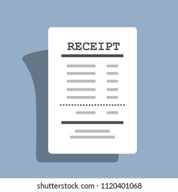 Supermarket paper receipt.  Vector illustration in flat style