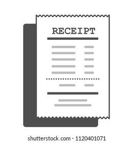 Supermarket paper receipt.  Vector illustration in flat style